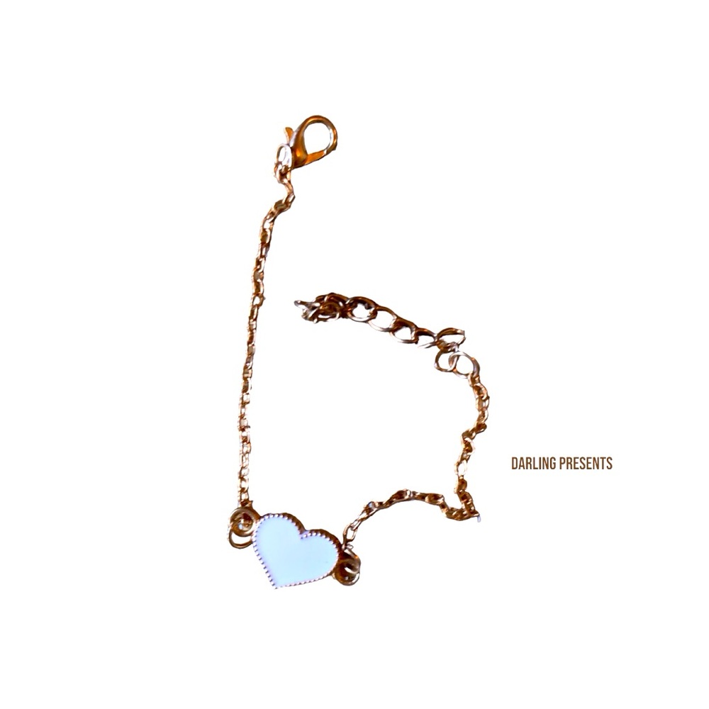 Acrylic Heart Chain Bracelet Women Color White & Gold